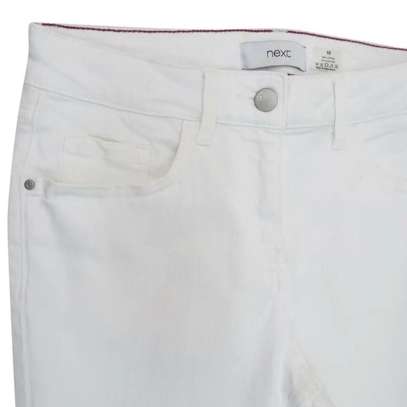 Next White Mid Rise Cotton Rich Skinny Jeans L31  Sizes: 8, 10, 12, 18, 20 - Picture 2 of 5